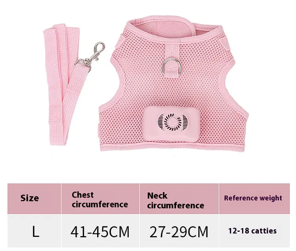 Functional Cooling Harness Vest with Fan for French Bulldog - Breathable Air Conditioner Gear