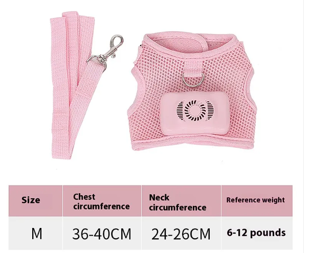 Functional Cooling Harness Vest with Fan for French Bulldog - Breathable Air Conditioner Gear