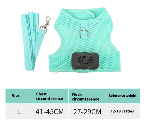 Functional Cooling Harness Vest with Fan for French Bulldog - Breathable Air Conditioner Gear