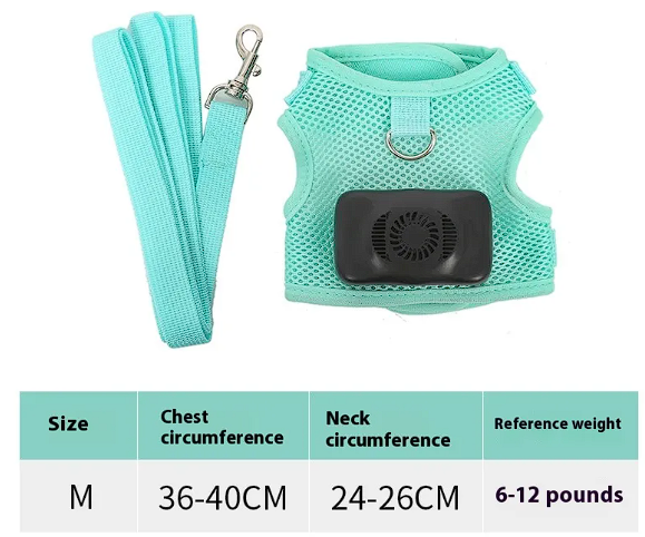 Functional Cooling Harness Vest with Fan for French Bulldog - Breathable Air Conditioner Gear