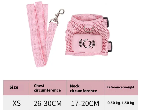 Functional Cooling Harness Vest with Fan for French Bulldog - Breathable Air Conditioner Gear