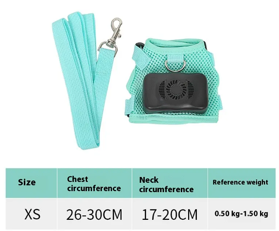 Functional Cooling Harness Vest with Fan for French Bulldog - Breathable Air Conditioner Gear