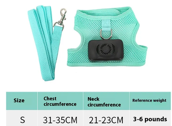 Functional Cooling Harness Vest with Fan for French Bulldog - Breathable Air Conditioner Gear