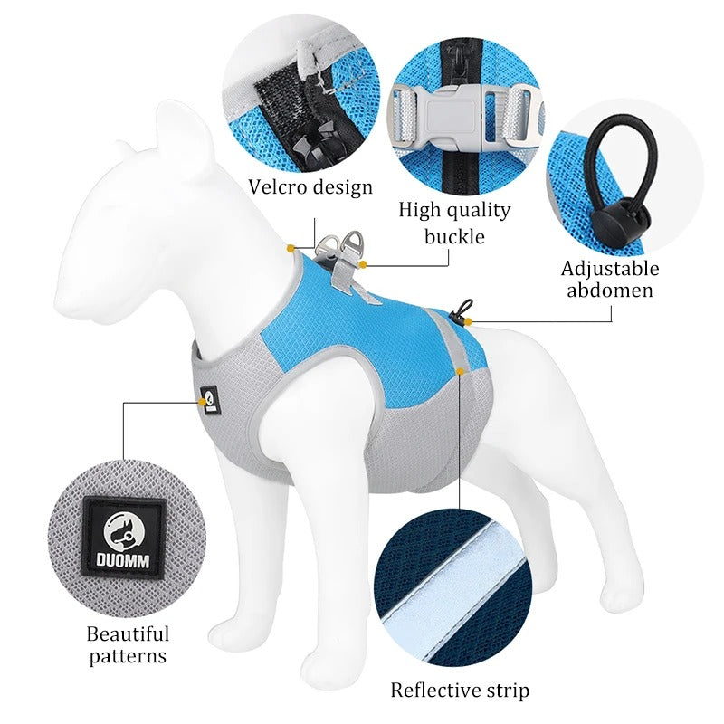 Frenchie Cooling Traction Vest - Breathable Summer Harness for French Bulldogs
