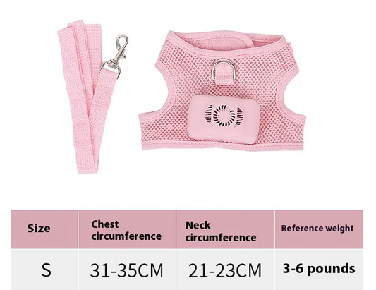 Functional Cooling Harness Vest with Fan for French Bulldog - Breathable Air Conditioner Gear
