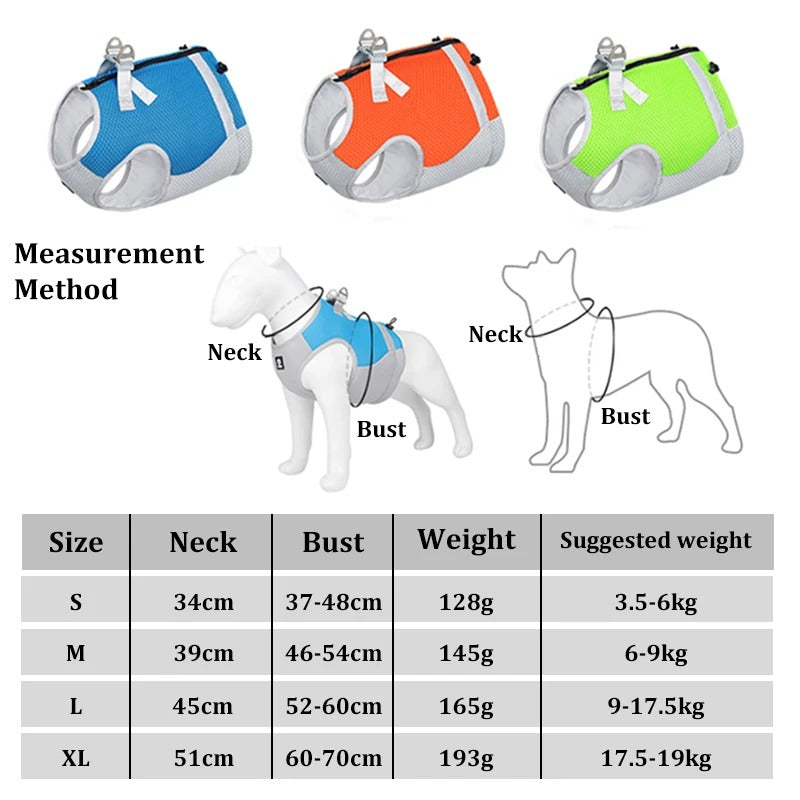 Frenchie Cooling Traction Vest - Breathable Summer Harness for French Bulldogs