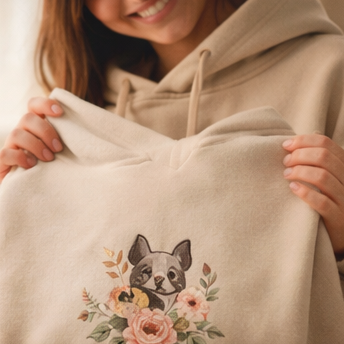 Minimal Custom Frenchie Mom Hoodie